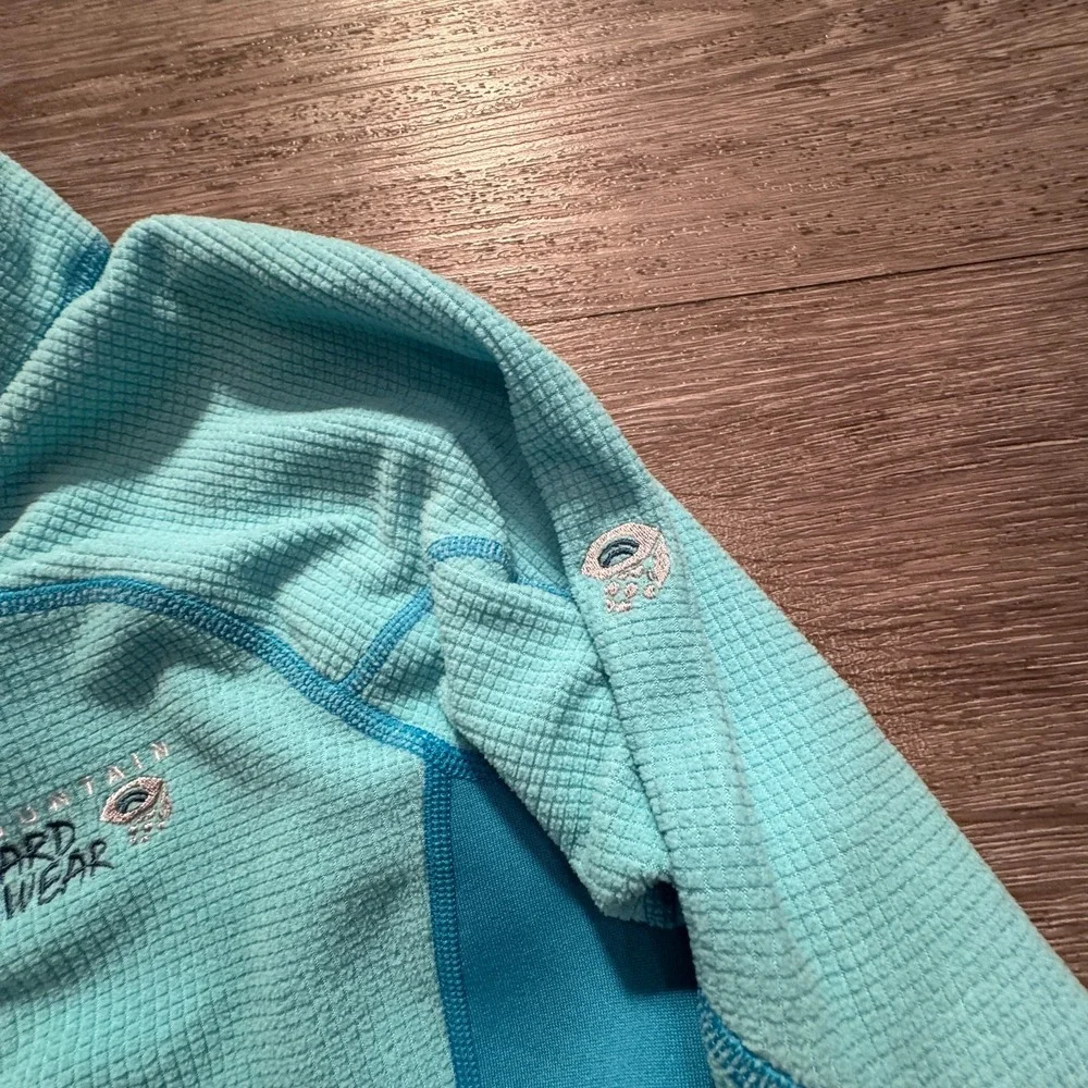 Mountain Hardwear Fleece Jacket Womens Small Blue Polyester Waffle Knit OL3654 - Picture 3 of 10